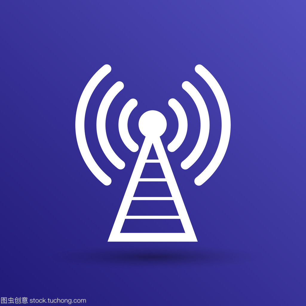 天線圖標(biāo)塔電臺(tái)肥大信號(hào)天線矢量網(wǎng)絡(luò)